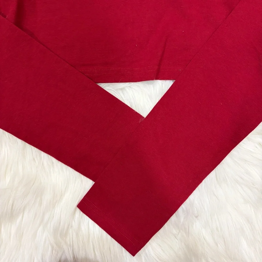 NWOT Maroon red cropped long sleeve top
